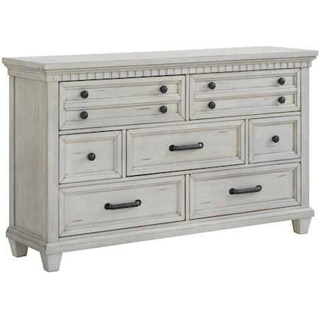 Cottage 7-Drawer Dresser with Dental Molding