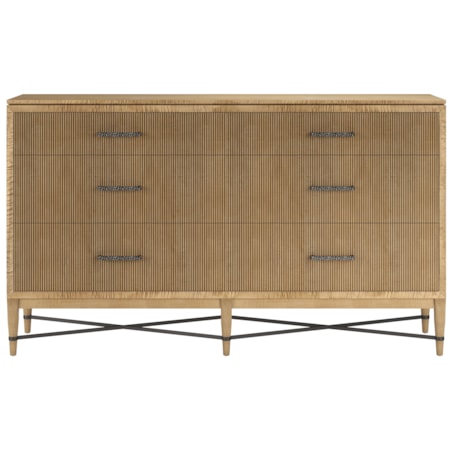 Reeded 6-Drawer Dresser