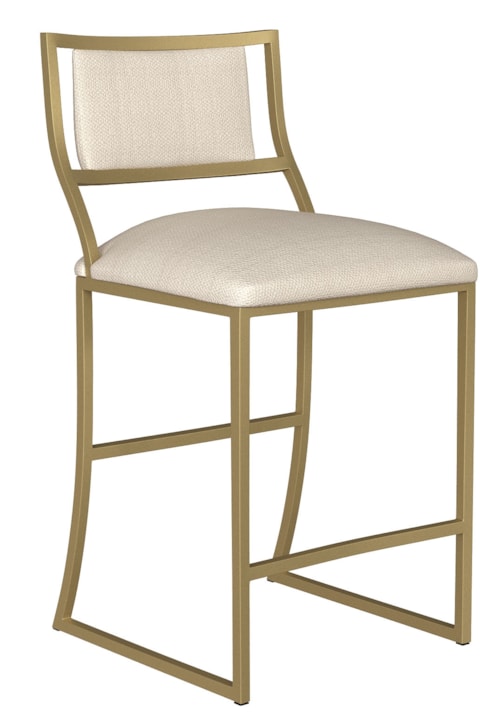Ki Non-Swivel With Back Barstool With No Welt