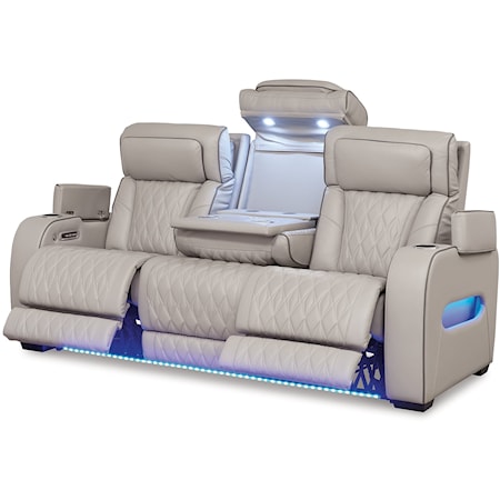 Power Reclining Sofa w/LED, Heat & Massage