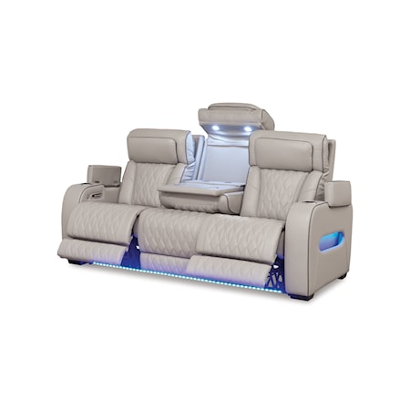 Power Reclining Sofa with Adj Headrest