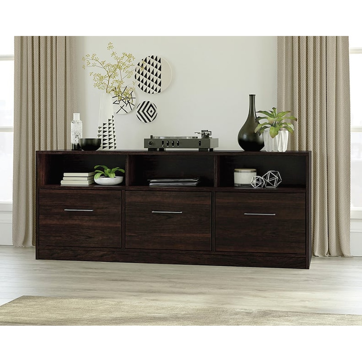 Sauder Beginnings 3-Shelf Credenza