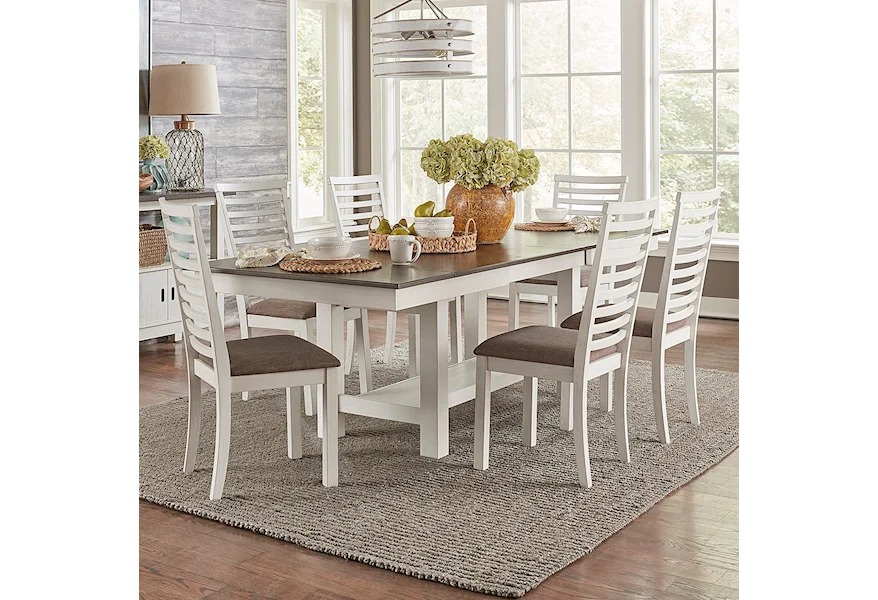 Brook Bay 7 Piece Trestle Table Set by Liberty Furniture at VanDrie Home Furnishings