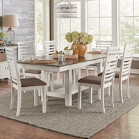 7-Piece Farmhouse Trestle Dining Set