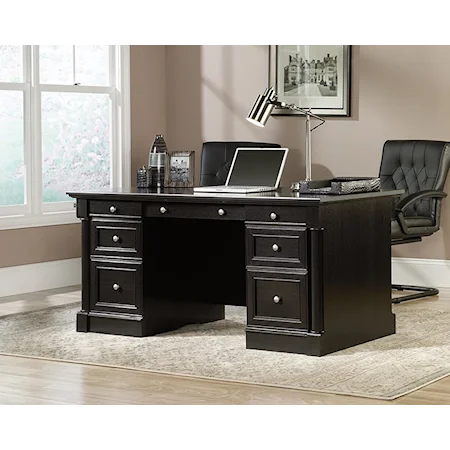 Traditional Executive Computer Desk with Drop-Front Keyboard/Mousepad