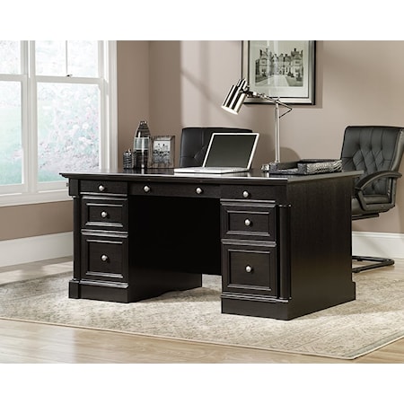 Traditional Executive Computer Desk with Drop-Front Keyboard/Mousepad