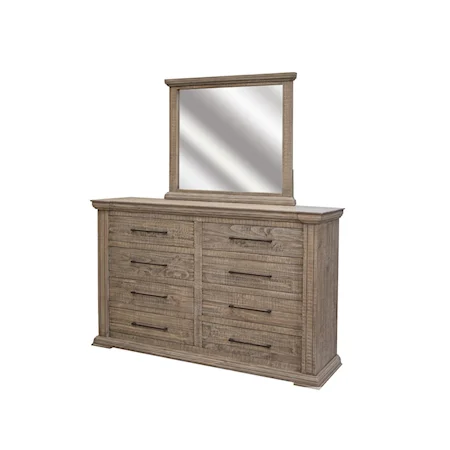 Transitional 8-Drawer Dresser