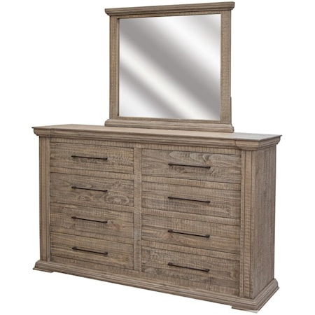 Transitional Dresser with Mirror