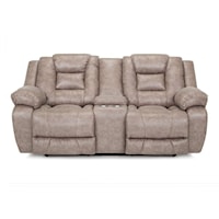 Casual Reclining Loveseat with Storage Console & Cup Holders