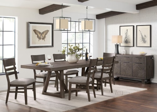 Contemporary Rustic Seven-Piece Dining Set