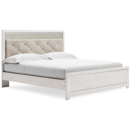 King Upholstered Panel Bed