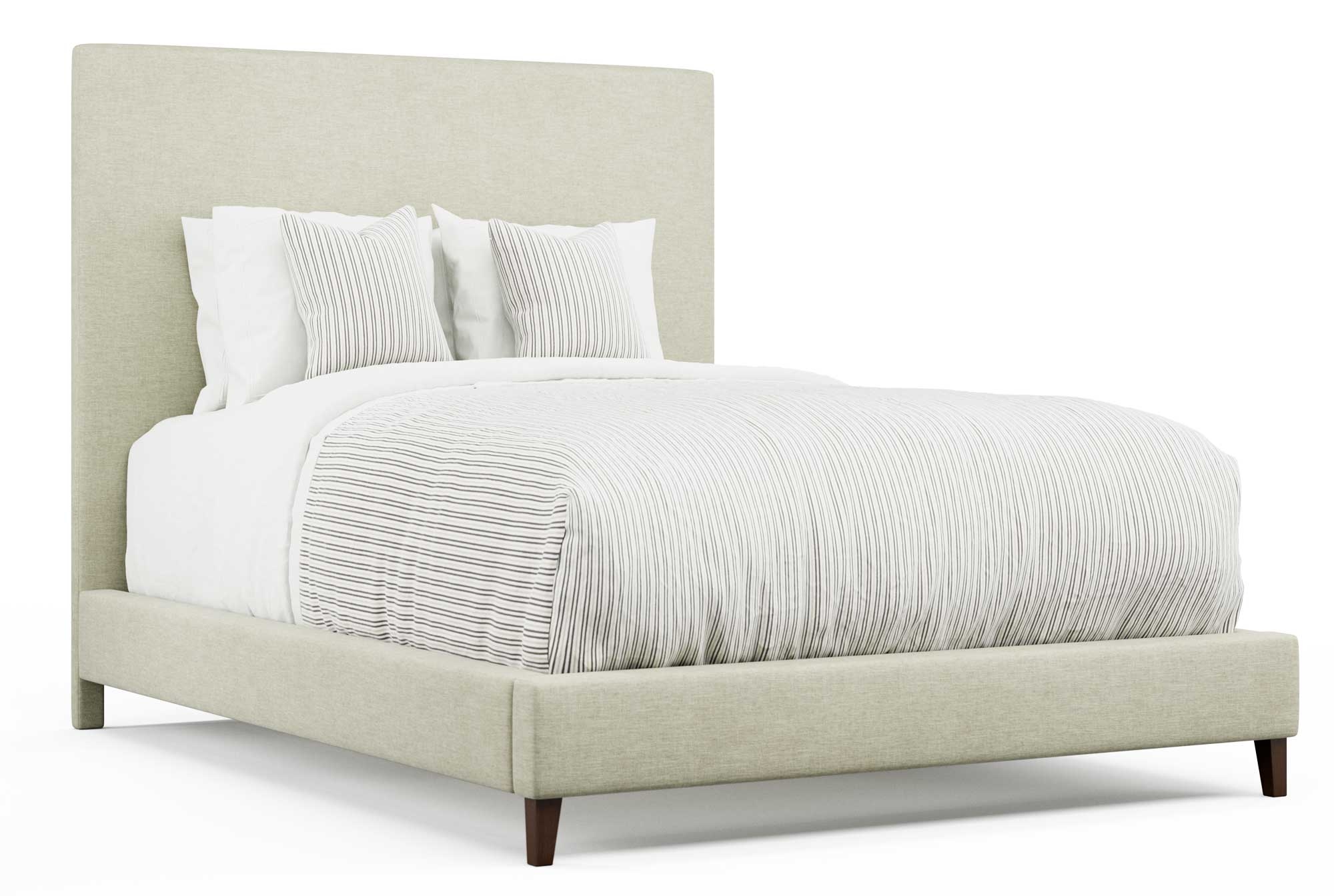 Queen Fully Uph Fabric Bed w/ Low Ftbd