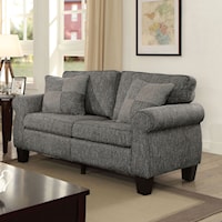 Transitional Rolled Arm Love Seat