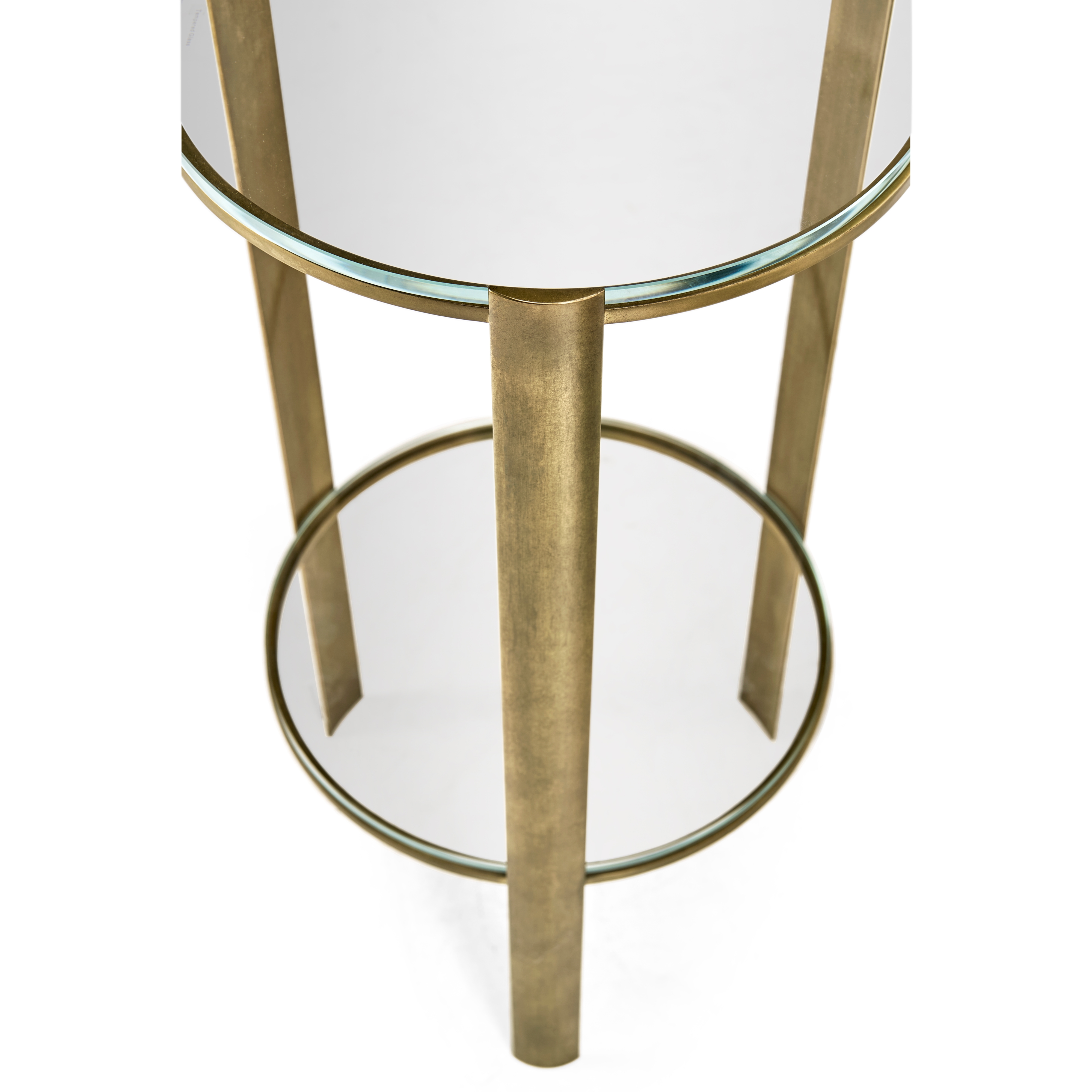 Jonathan Charles JC Modern Cosmo Antique Brass Drinks Table