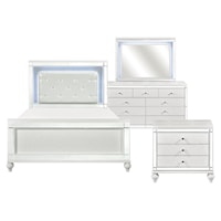 Glam 4-Piece Queen Bedroom Set with LED Lighting