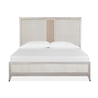 Contemporary King Bed with Upholstered Headboard