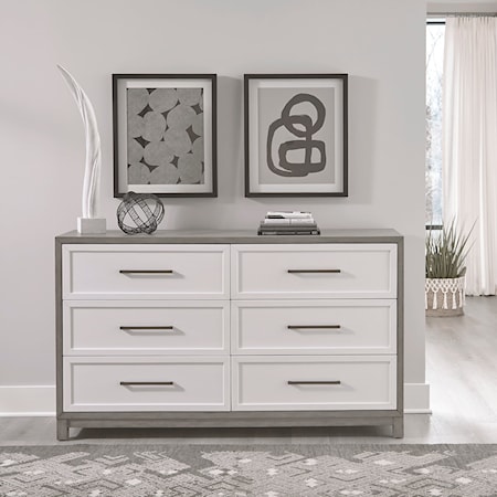 Modern Farmhouse 6-Drawer Dresser with Felt and Cedar-Lined Drawers