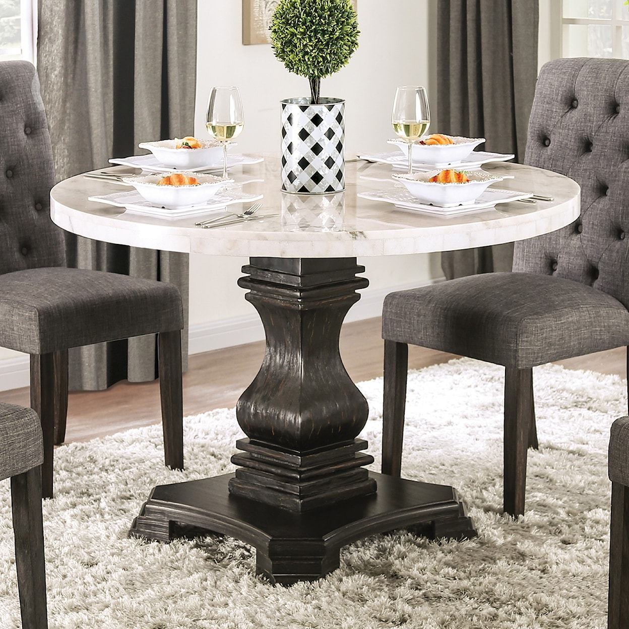 Furniture of America Elfredo Round Table