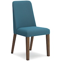 Mid-Century Modern Dining Chair in Blue Fabric