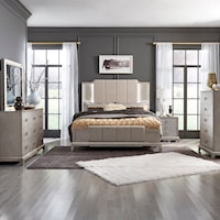 Contemporary Glam 5-Piece King Bedroom Set with LED Lighting