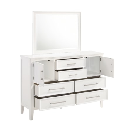 Dresser and Mirror Set