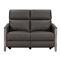 Transitional Loveseat with Power Headrests