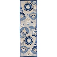 2' x 6' Blue/Grey Runner Rug