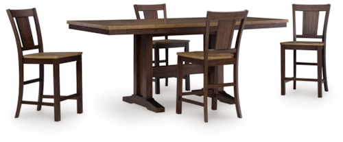 Counter Height Extension Dining Table And 4 Barstools