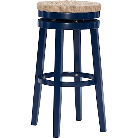 Coastal Barstool with Natural Sea Grass Swivel Seat