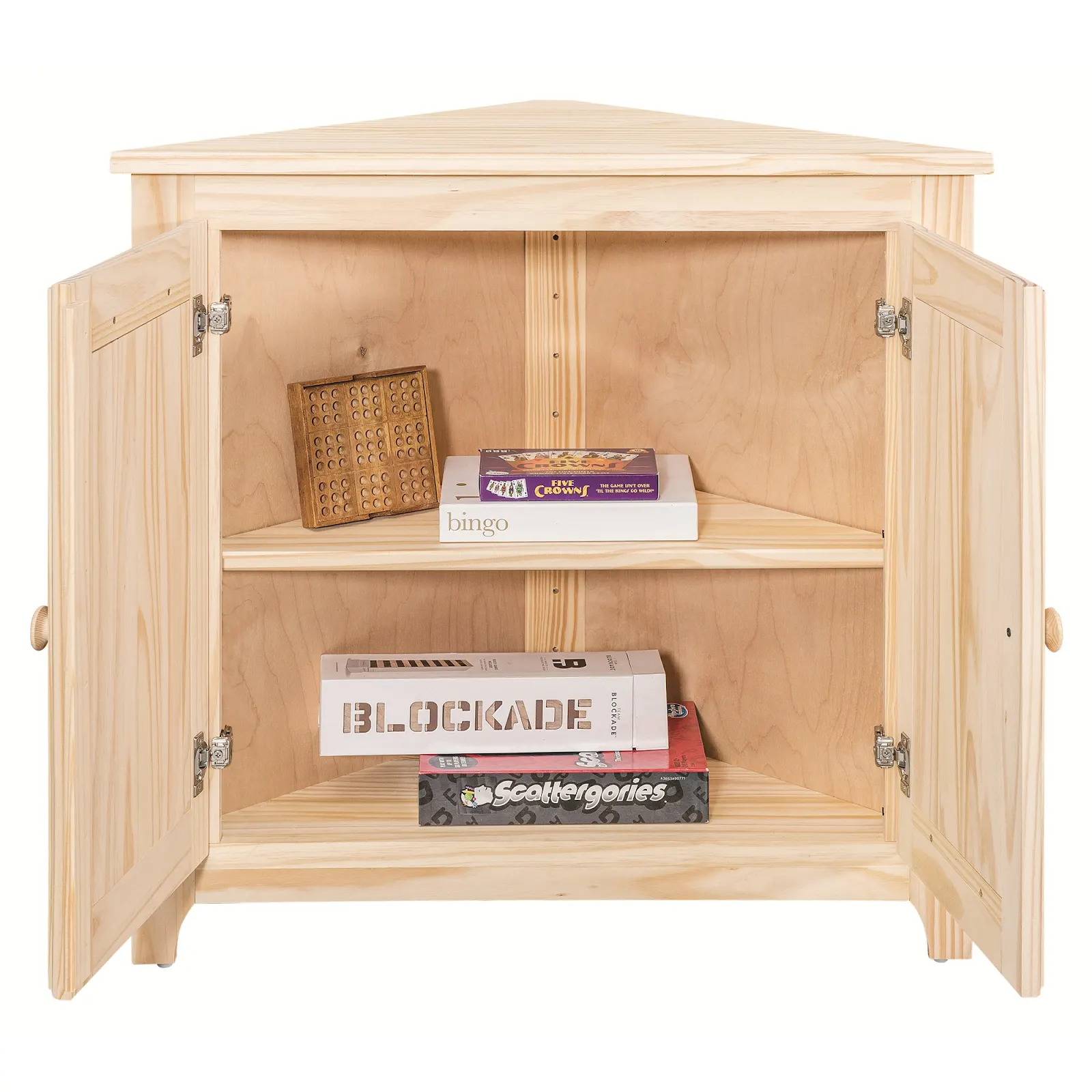 Archbold Furniture Pantries and Cabinets Corner Shelf with Doors