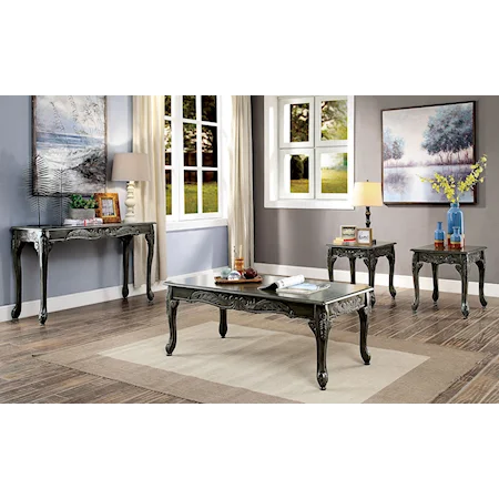 Traditional 3 Piece Coffee Table Set with Cabriole Legs