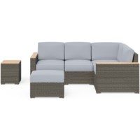 Outdoor 4 Seat Sectional, Ottoman and Side Table