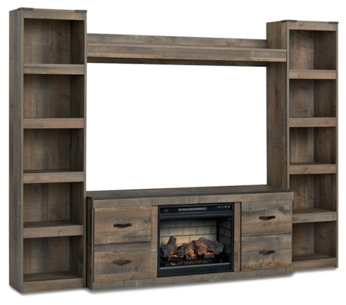 4-Piece Entertainment Center With Electric Fireplace