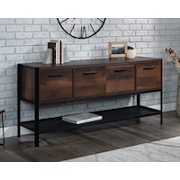 Industrial Office Credenza with Lower Storage Shelf