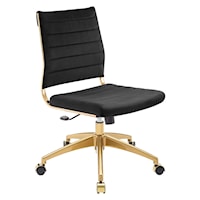 Armless Mid Back Performance Velvet Office Chair