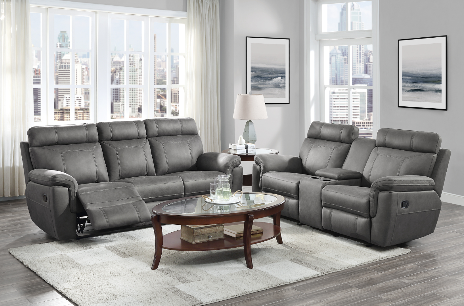 Homelegance Clifton Double Glider Reclining Loveseat