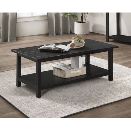 Wood Coffee Table w/ Shelf