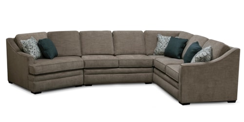 Transitional 3-Piece Sectional Sofa with Cuddler