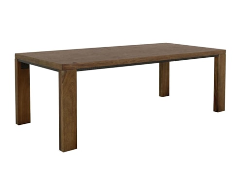 Transitional Rectangular Dining Table with Textured Trim Design