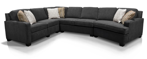 Transitional 4-Piece Sectional Sofa with Cuddler