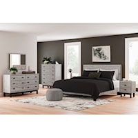 Contemporary King Panel Bed Bedroom Set