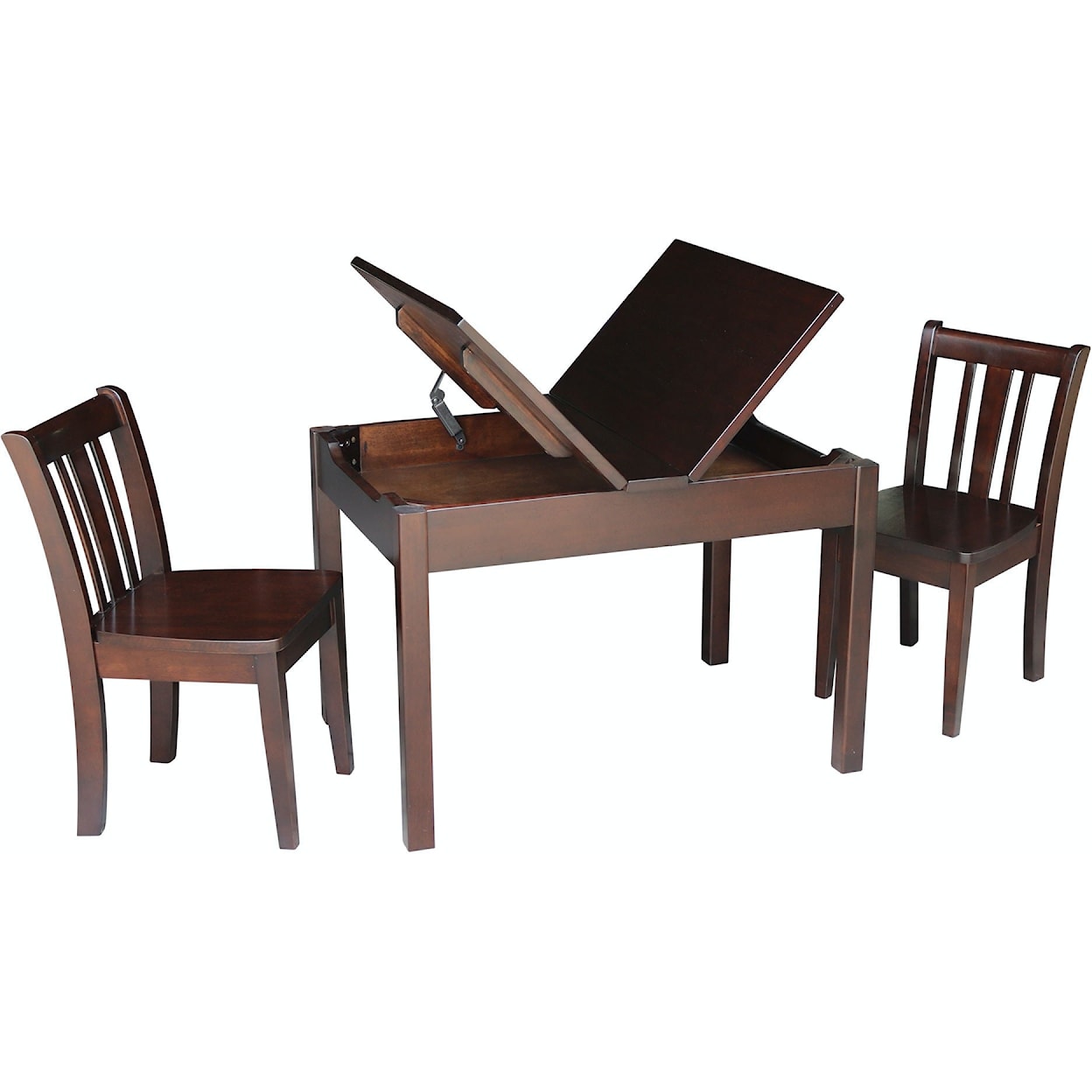 John Thomas Home Accents Storage Table and Chairs in Rich Mocha