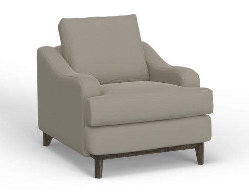 Mid-Century Modern Chair with Slope Arms