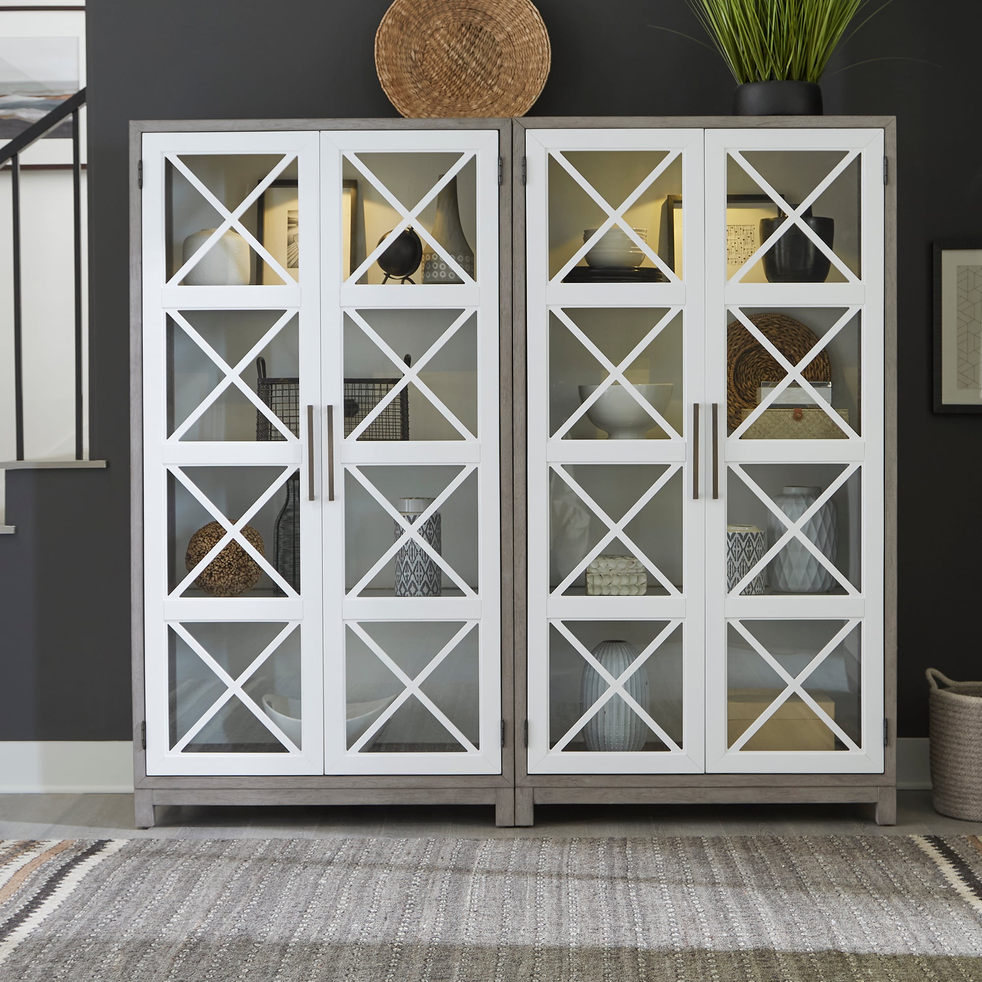 Sideboard and discount display cabinet set