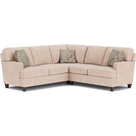 Contemporary Sectional Sofa with Track Arms