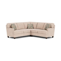 Contemporary Sectional Sofa with Track Arms