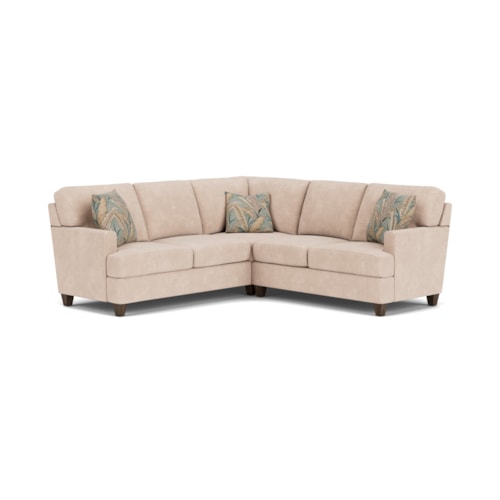 Contemporary Sectional Sofa with Track Arms