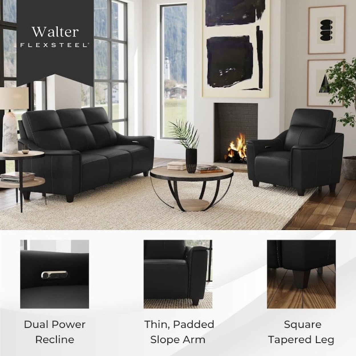 Flexsteel Walter Power Reclining Loveseat