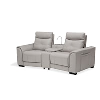 Contemporary 3-Piece Sectional Sofa with Storage Console and Power Recliners