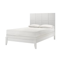 Denker Contemporary Square Panel Full Bed - White